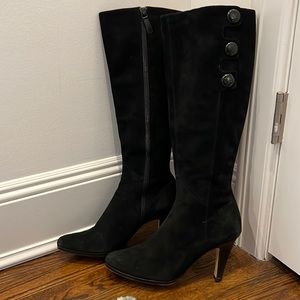Black Suede Cole Haan 3 Button Boots